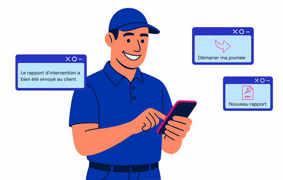 Technicien en train d'utiliser Altagem
